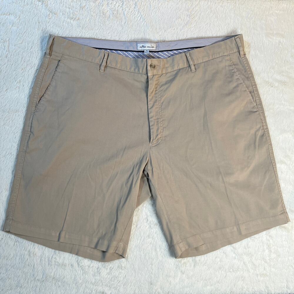 Peter Millar Men’s Size 40 Golf Shorts – Khaki – Classic Fit Performance Wear